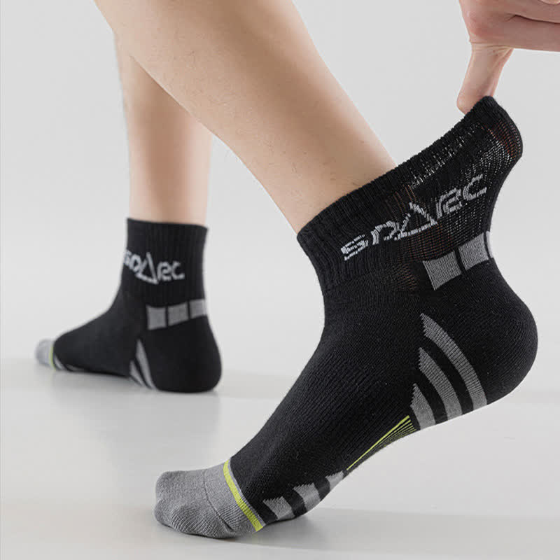 Dünne, gestreifte, schweißableitende Mesh-Knöchelkompressionssocken (5 Paar)