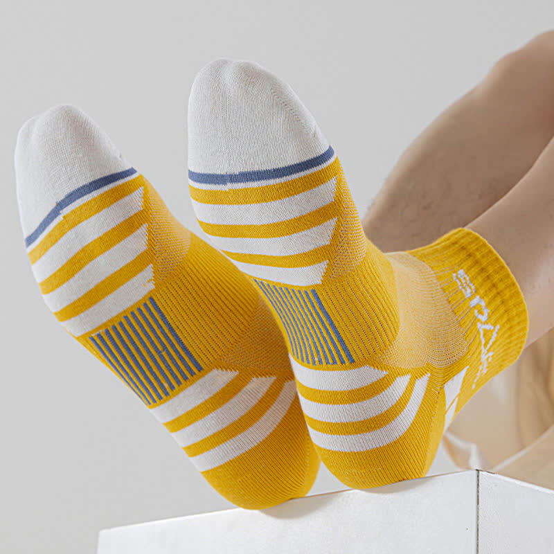 Dünne, gestreifte, schweißableitende Mesh-Knöchelkompressionssocken (5 Paar)