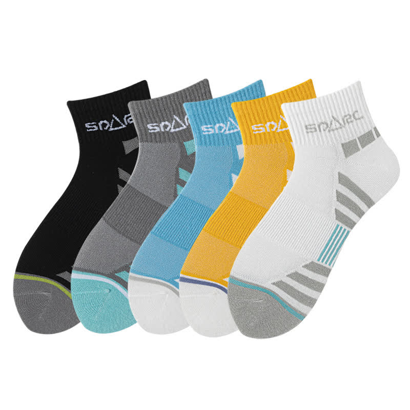 Dünne, gestreifte, schweißableitende Mesh-Knöchelkompressionssocken (5 Paar)