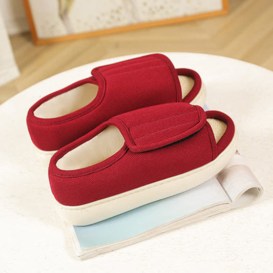 Verstellbare, rutschfeste Hausschuhe mit hohem Spann in Übergröße - Rot - EU42-43 (US8,5-9) - image 1