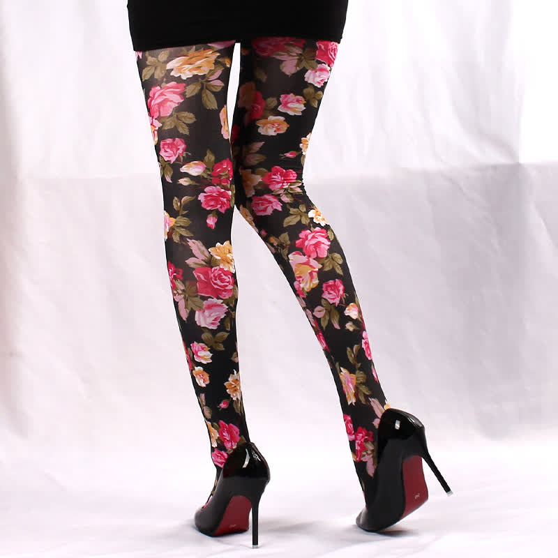 Strumpfhose mit Blumen- und Schmetterlingsmuster - image 6
