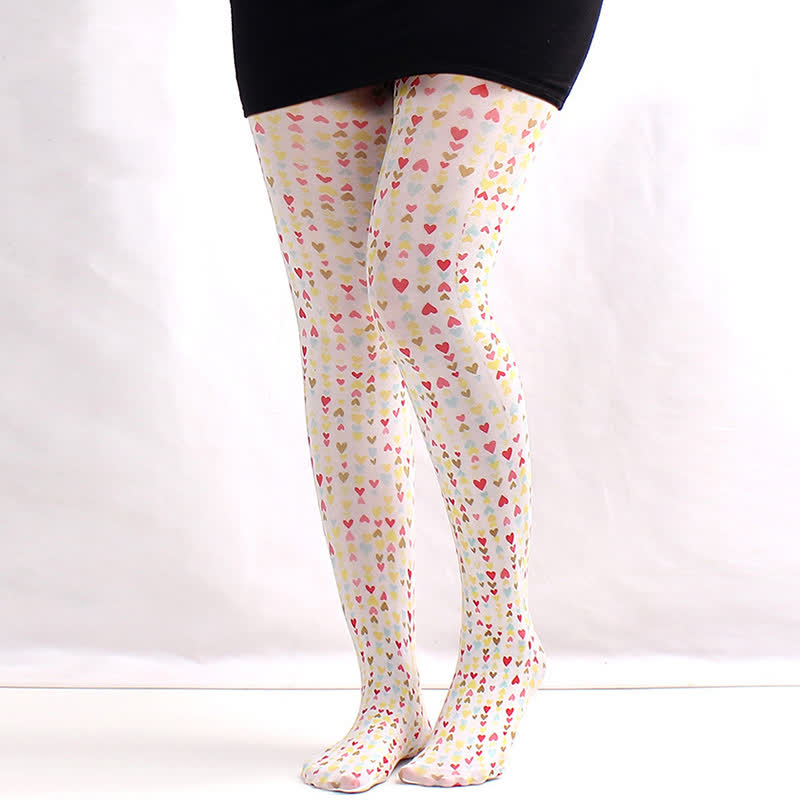 Strumpfhose mit Vintage-Blumenmuster und Punkten - F - Einheitsgröße - image 6