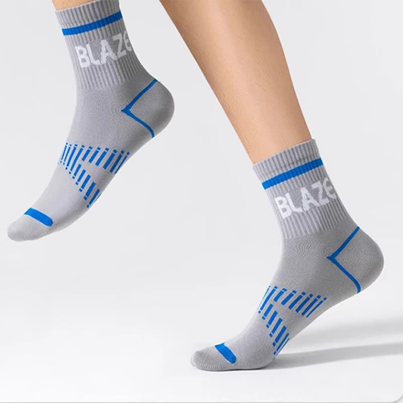 Sport-Kompressionssocken mit Buchstabendruck (5 Paar)