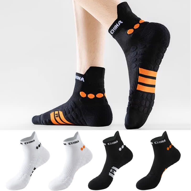 Rutschfeste Sport-Knöchelkompressionssocken aus Baumwolle (4 Paar)