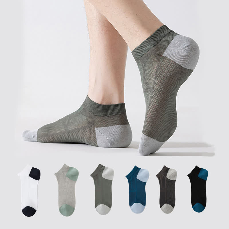 Rutschfeste, atmungsaktive Söckchen aus Mesh mit Fersenpartie (6 Paar)