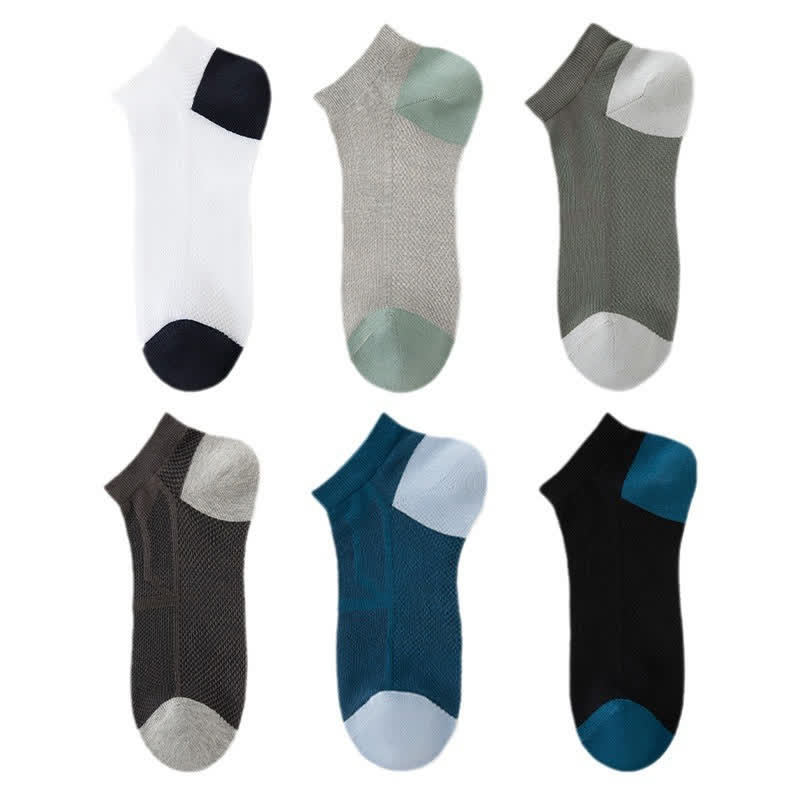 Rutschfeste, atmungsaktive Söckchen aus Mesh mit Fersenpartie (6 Paar)