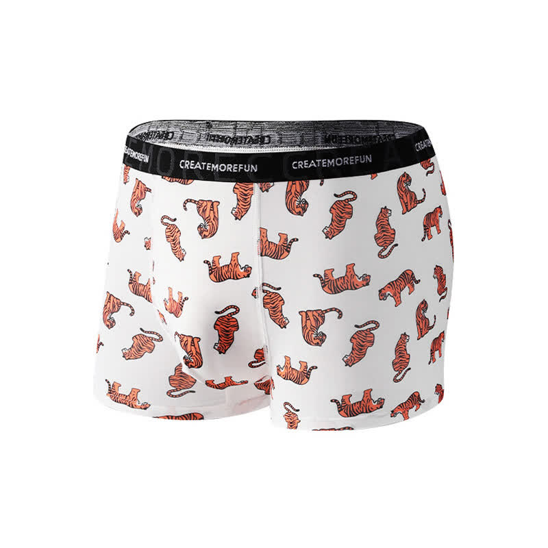 Atmungsaktive Boxershorts für Herren mit Tiger-Print (4er-Pack) - Weiß - XL - image 8