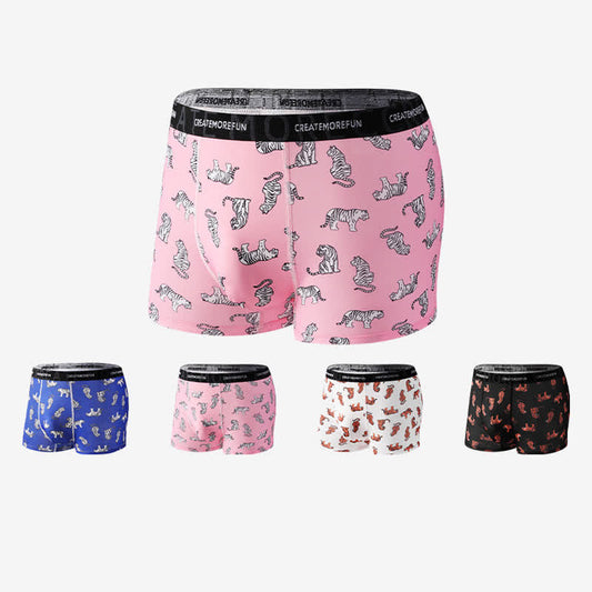 Atmungsaktive Boxershorts für Herren mit Tiger-Print (4er-Pack) - image 1
