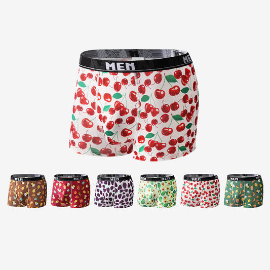 Atmungsaktive Boxershorts für Herren mit Lebensmittel- und Obst-Aufdruck (3er-Pack)
