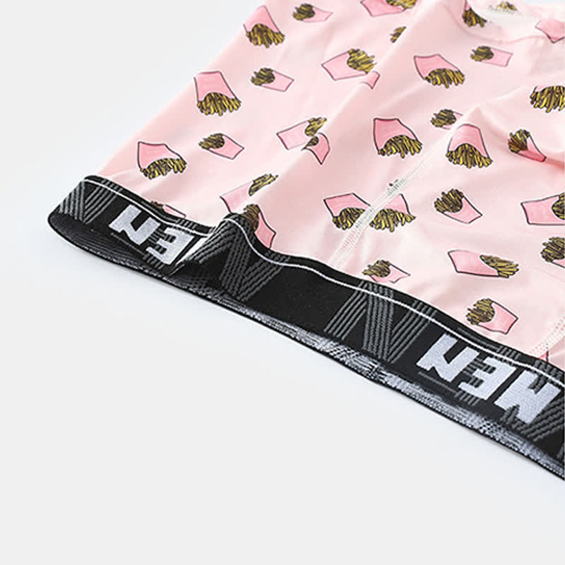 Atmungsaktive Boxershorts für Herren mit Food-Snacks-Print (5er-Pack)