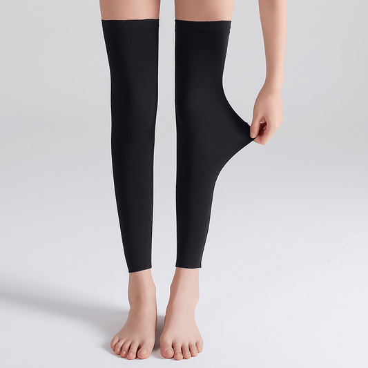 Modale, einfarbige, atmungsaktive Kompressionsstrümpfe bis zum Oberschenkel - image 0