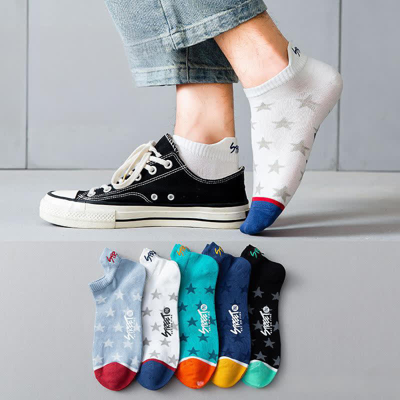 Atmungsaktive Söckchen aus Baumwolle mit Sternenmuster (5 Paar)