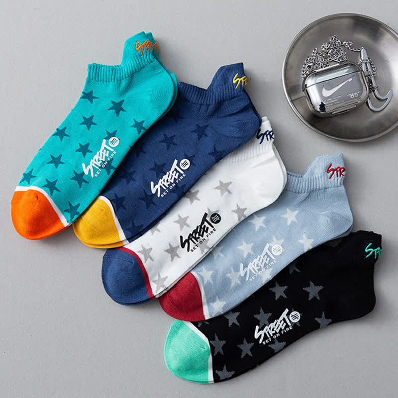 Atmungsaktive Söckchen aus Baumwolle mit Sternenmuster (5 Paar)