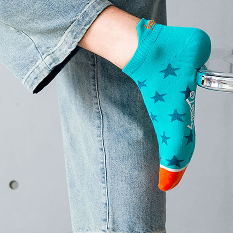 Atmungsaktive Söckchen aus Baumwolle mit Sternenmuster (5 Paar)