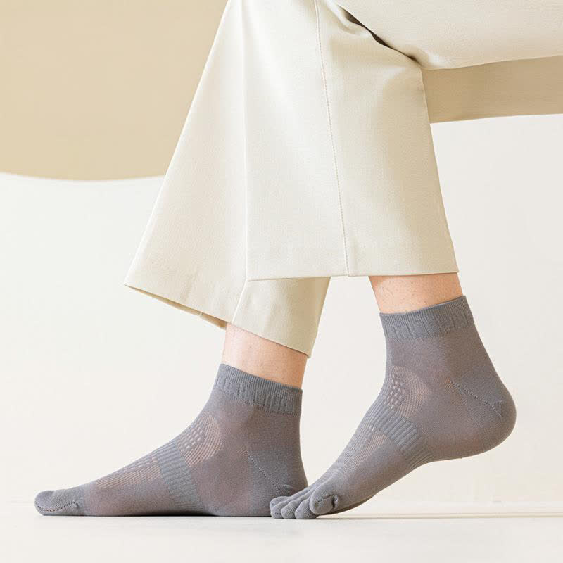 Fünfzehen-Söckchen aus reinem Baumwollnetz (3 Paar)