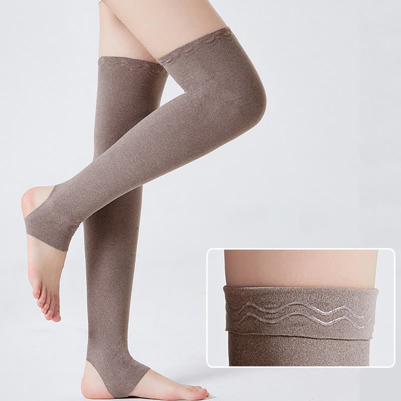 Kompressions-Oberschenkelstulpen mit Steigbügel - Kamel - XL - image 2