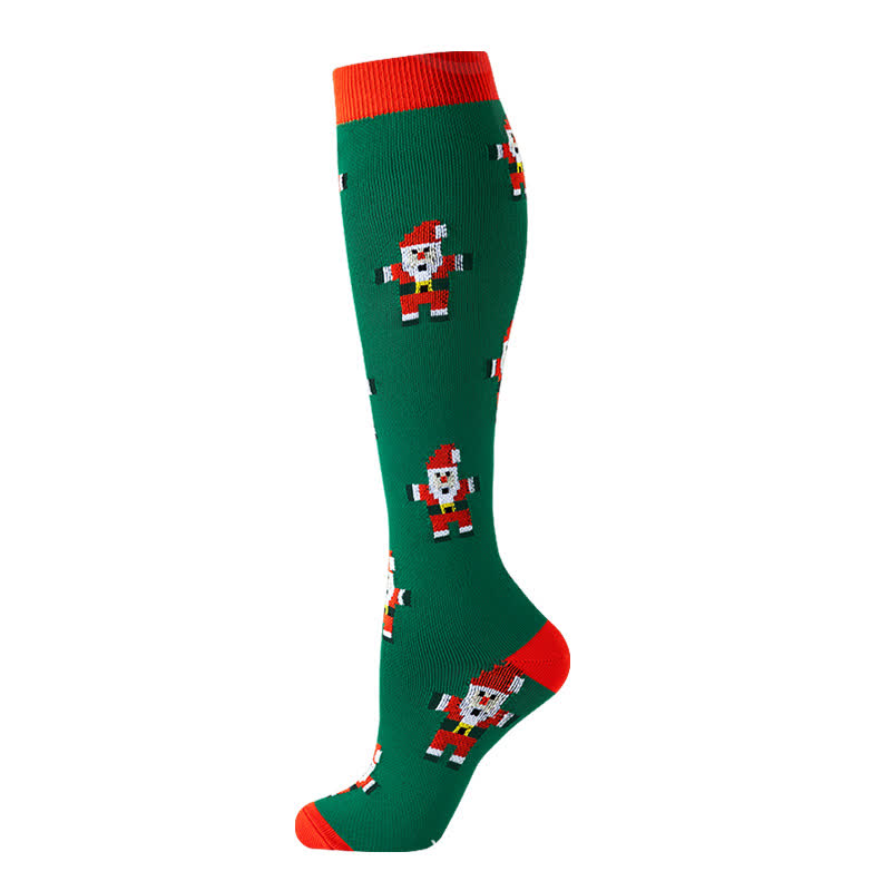 Kompressionsstrümpfe mit Weihnachtsmann-Weihnachtsbaummotiv (6 Paar) - image 3