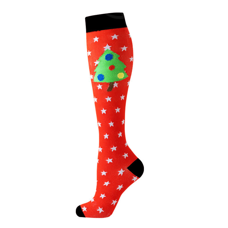 Kompressionsstrümpfe mit Weihnachtsmann-Weihnachtsbaummotiv (6 Paar) - image 5