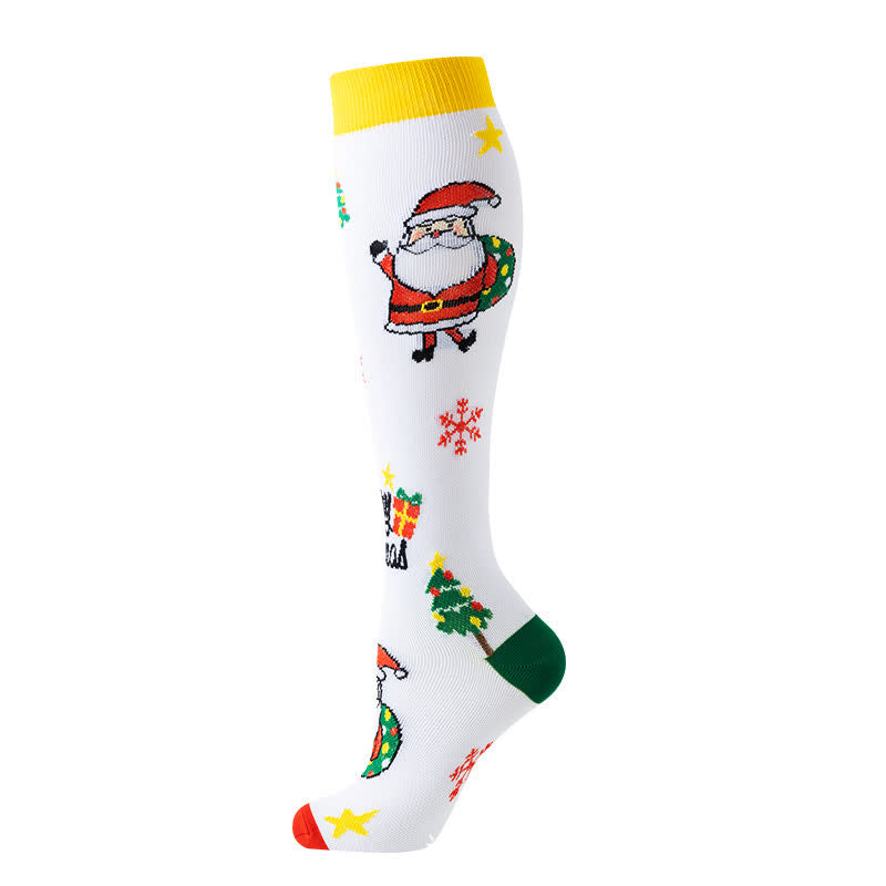 Kompressionsstrümpfe mit Weihnachtsmann-Weihnachtsbaummotiv (6 Paar) - image 7