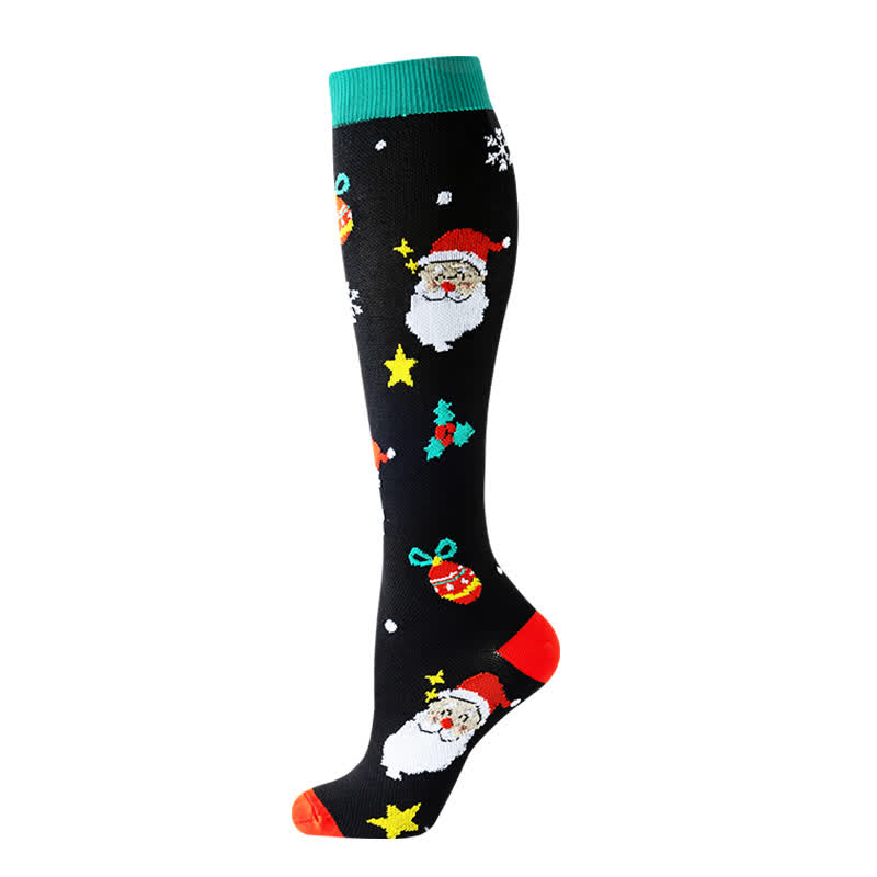 Kompressionsstrümpfe mit Weihnachtsmann-Weihnachtsbaummotiv (6 Paar) - image 2