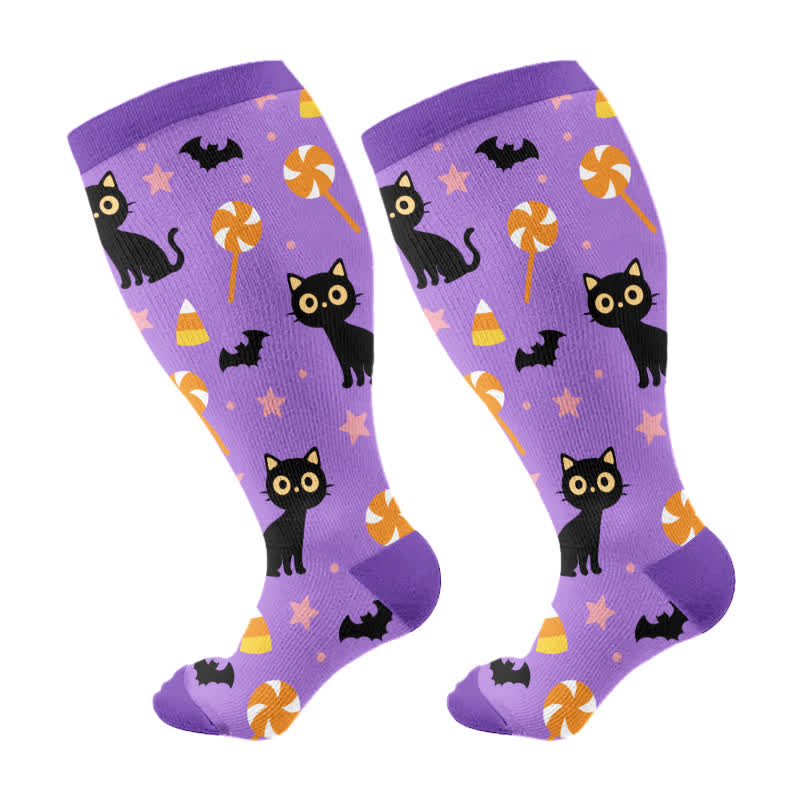 Kompressionsstrümpfe der Halloween Ghost Series in Übergröße - Lila - 4XL - image 6