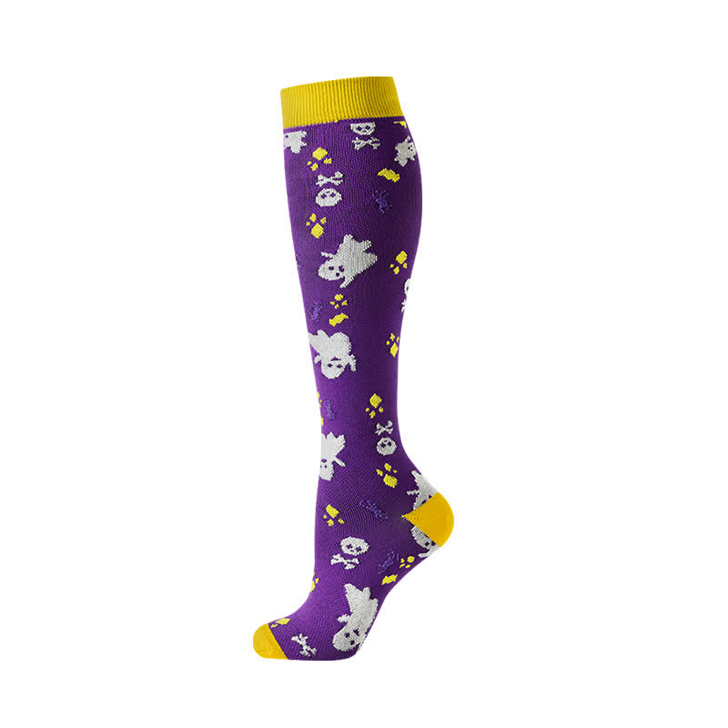 Kompressionsstrümpfe der Halloween Skull Ghost-Serie (5 Paar) - image 4