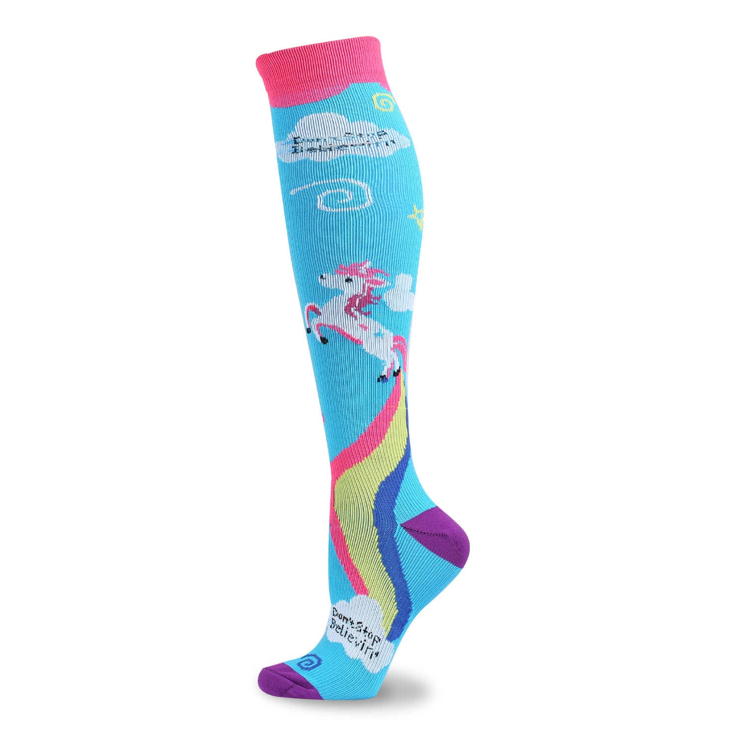 Lustige Kompressionsstrümpfe mit Cartoon-Tierdruck (5 Paar) - Blau - S/M - image 9
