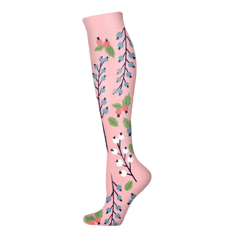 Kompressionsstrümpfe der Blooming Flowers-Serie (6 Paar) - Rosa-A - S/M - image 4