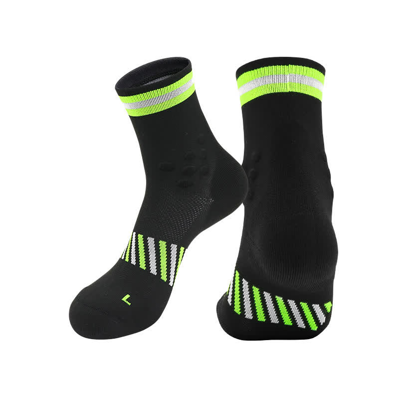 Atmungsaktive Sport-Radsport-Kompressionssocken (4 Paar) - Schwarz&Gelb - EU39-44 (US6-10) - image 9