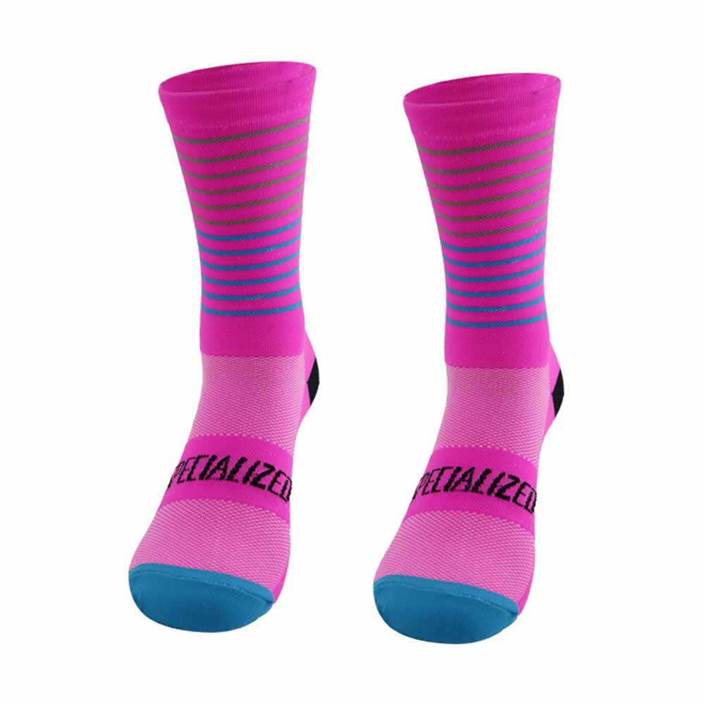 Radsport-Kompressionssocken mit Streifenmuster (4 Paar)