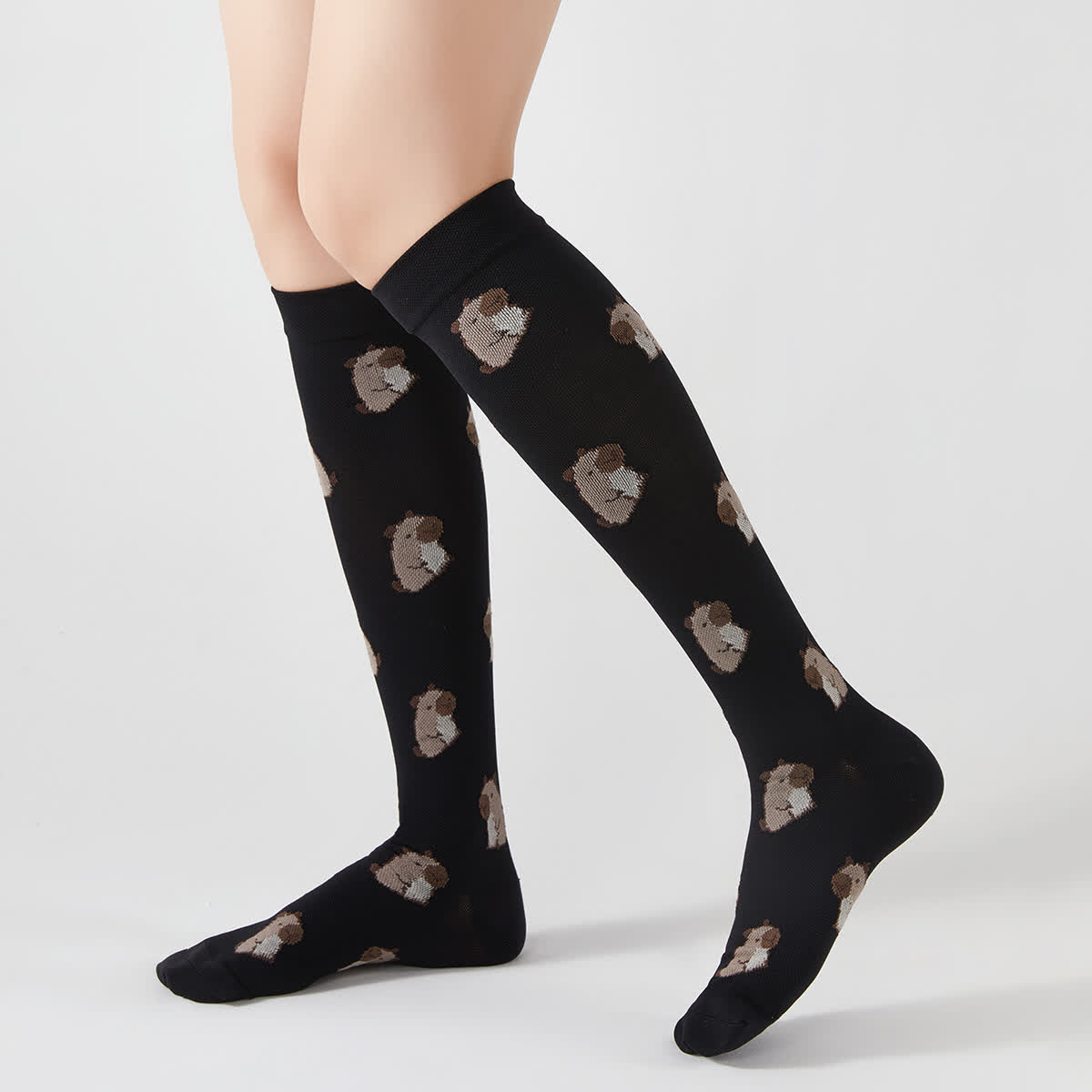 Kompressions-Kniestrümpfe mit Frucht-Animal-Print (4 Paar) - Schwarz - EU37-42 (US4-8,5) - image 5