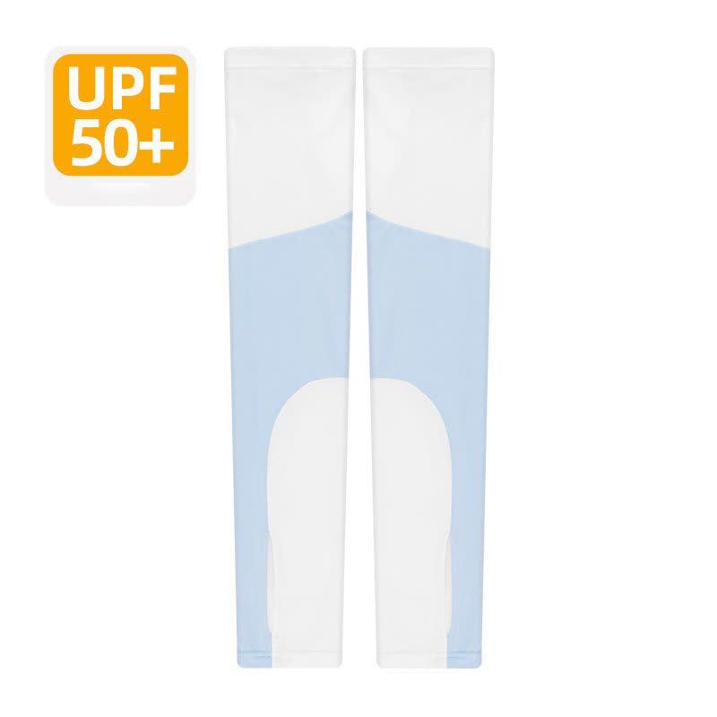 Atmungsaktive Sonnenschutz-Armstulpen mit Farbblock