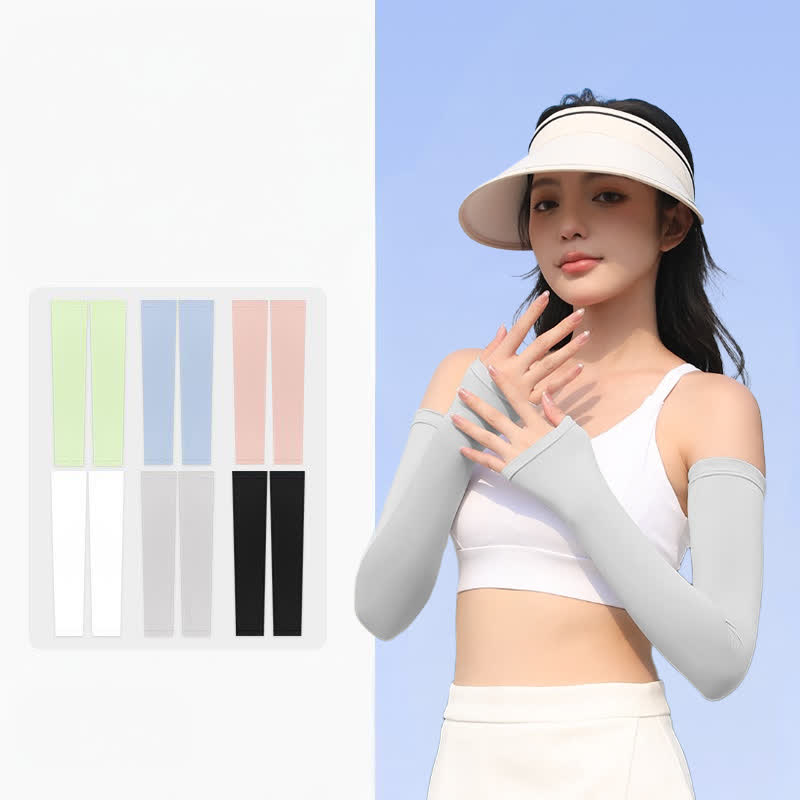 Sonnenschutz-Armstulpen aus Eisseide für Outdoor-Sport