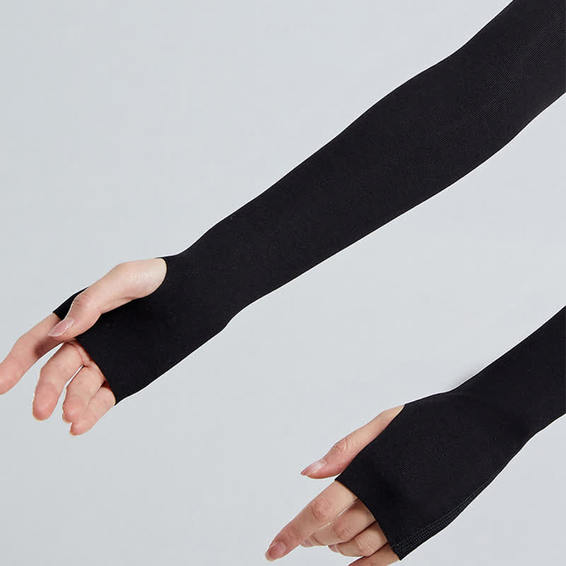 Lange Modal-Armstulpen mit Fingerschlaufen (2 Paar)