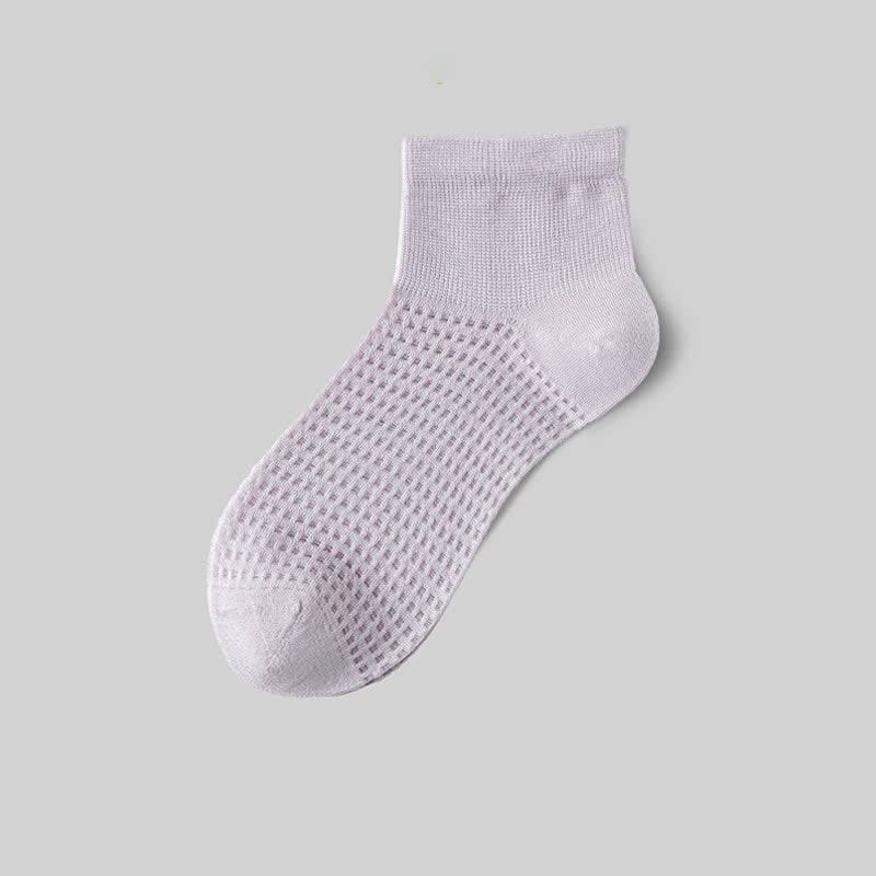 Atmungsaktive Söckchen aus Maulbeerseide im Netzstoff (9 Paar) - Hellviolett - EU36-40 (US3-7) - image 13