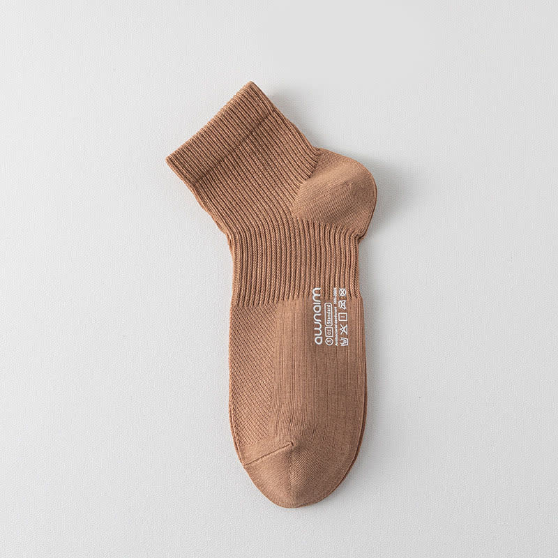 Söckchen aus Baumwollnetz mit Buchstabendruck (7 Paar) - Khaki - EU39-44 (US6-10) - image 8