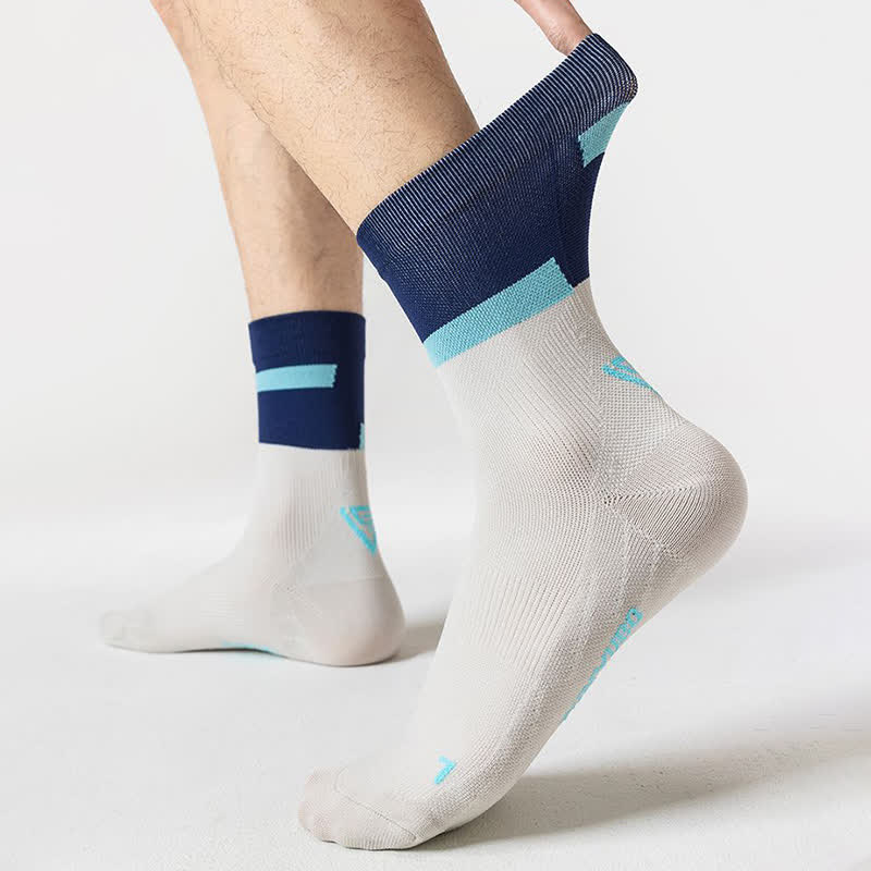 Radsport-Kompressionssocken mit Farbblock-Muster (7 Paar) - image 13