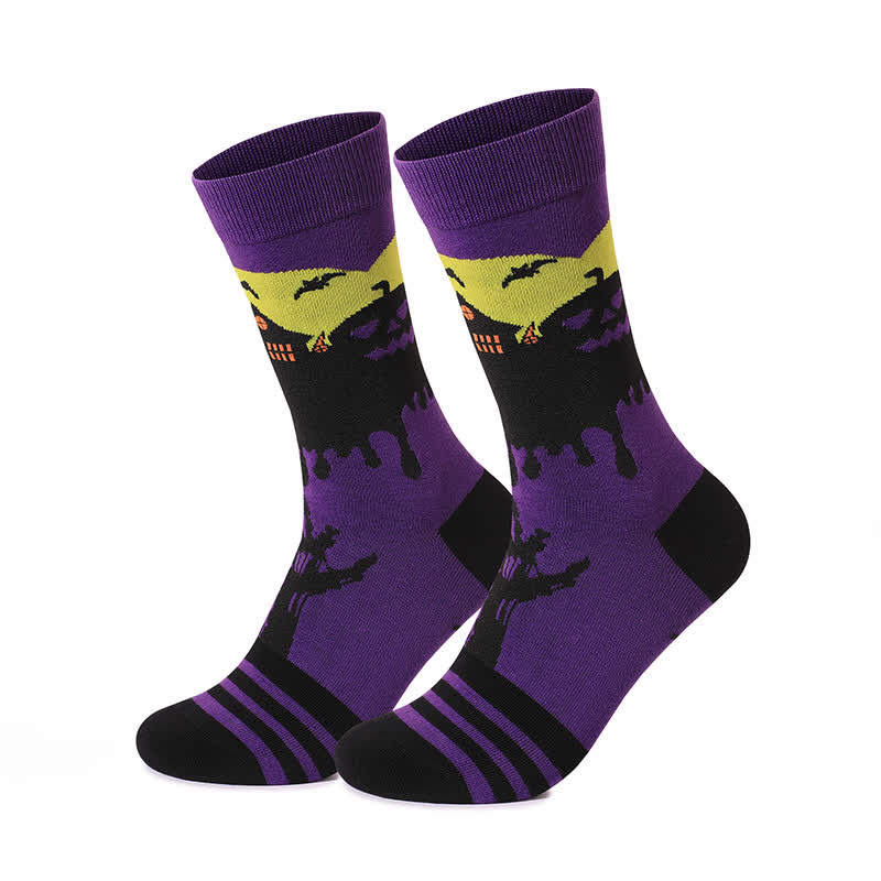 Viertelsocken der Halloween Night-Serie in Übergröße (5 Paar) - Lila - EU37-46 (US4-12) - image 8