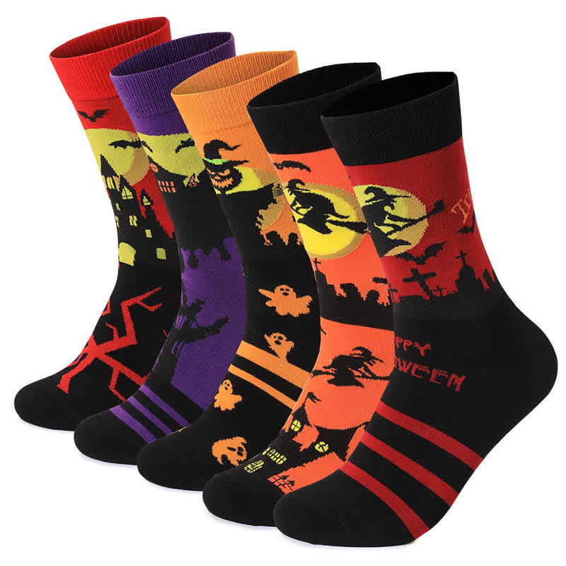 Viertelsocken der Halloween Night-Serie in Übergröße (5 Paar) - Mehrfarbig - EU37-46 (US4-12) - image 2