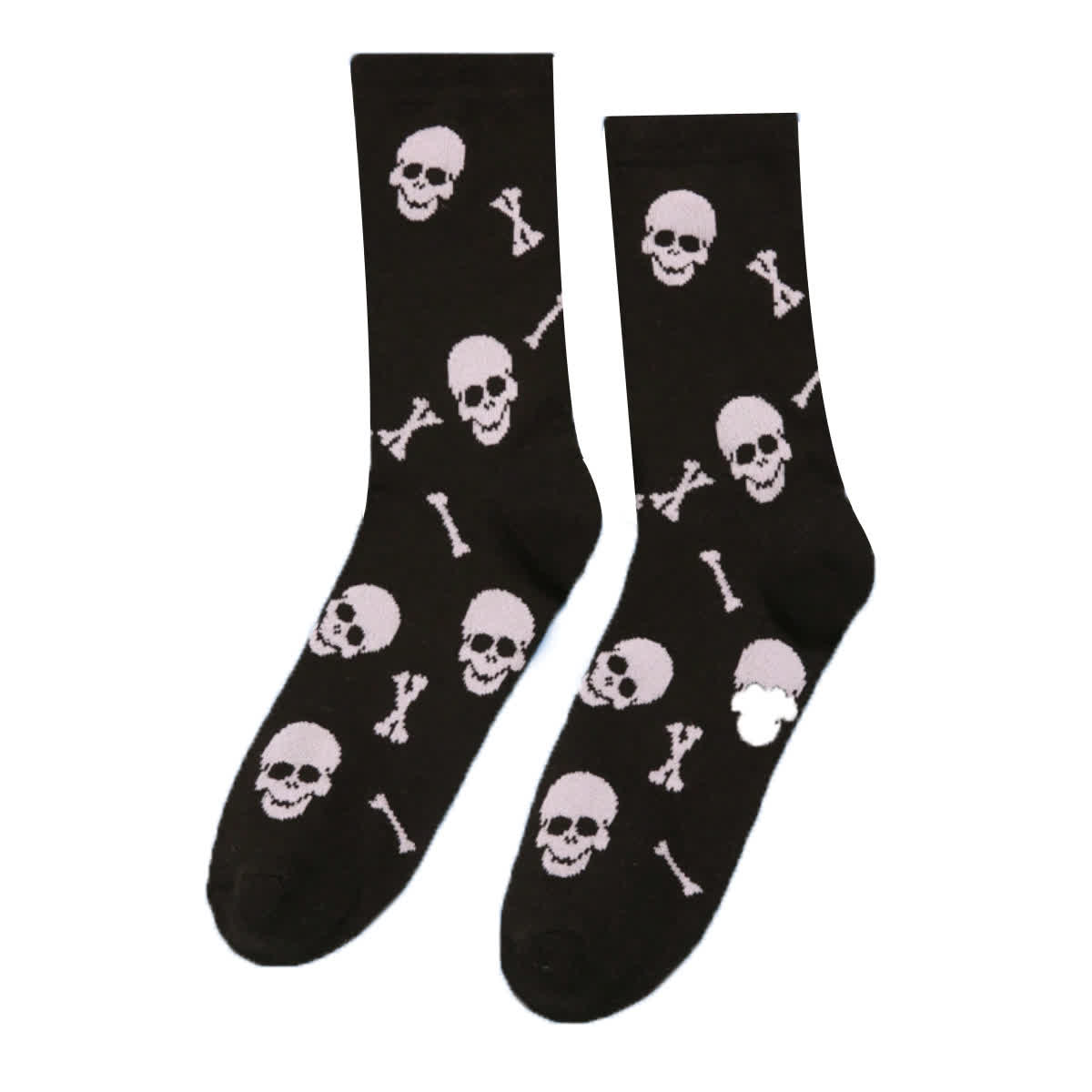 Übergröße, Halloween-Viertelsocken mit Knochen- und Totenkopf-Print (5 Paar) - image 4
