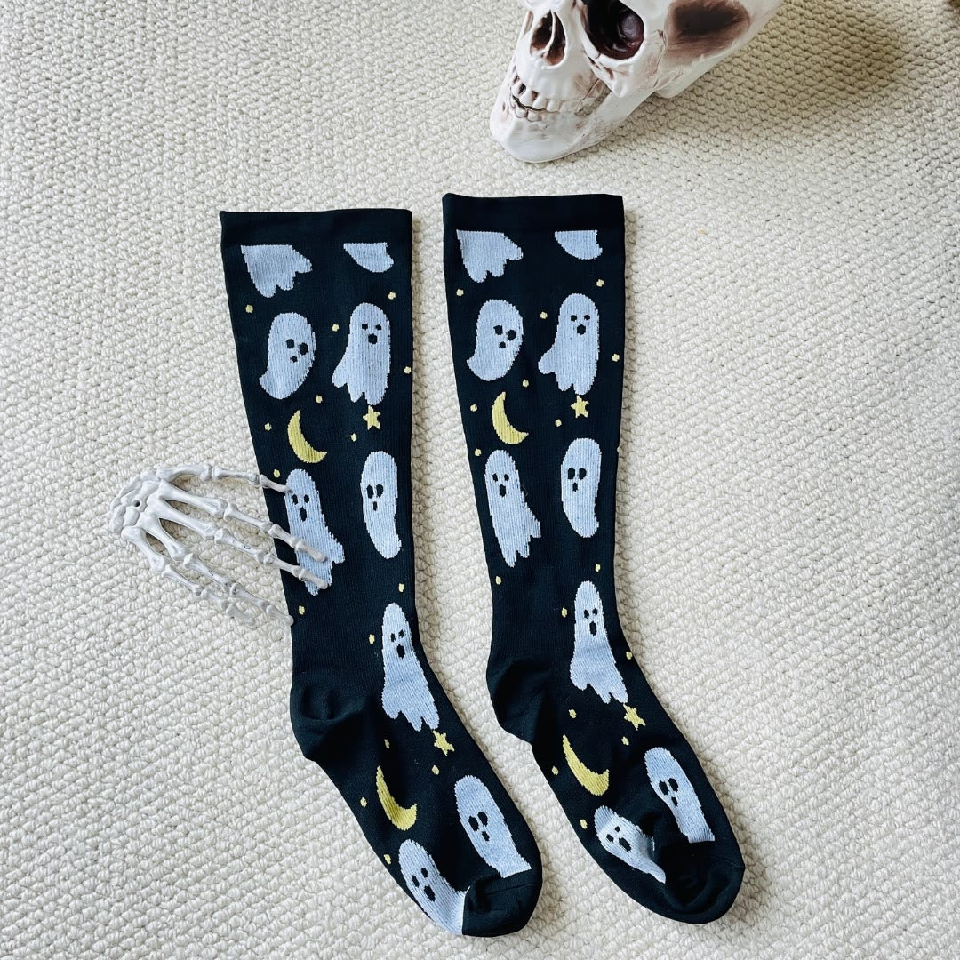 Kompressionsstrümpfe der Halloween Ghost-Serie in Übergröße (3 Paar) - image 2