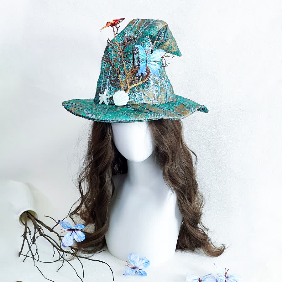 Halloween Hexenhut mit Schmetterlingsmuschel - image 2