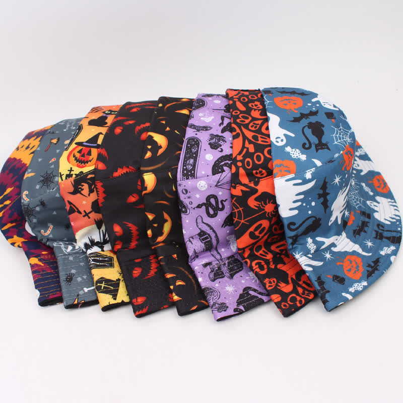 Fischerhut mit Halloween-Spooky-Print in Übergröße - image 3