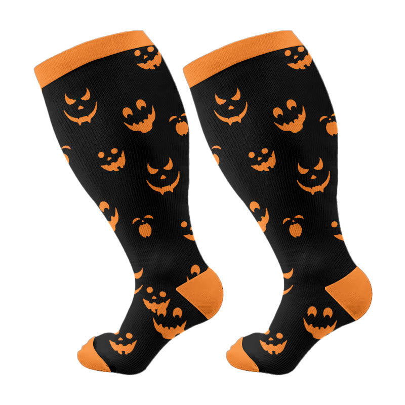 Kompressionsstrümpfe mit Röntgenkatzenmotiv in Übergröße (3 Paar) - Orange (1 Paar) - 4XL - image 6