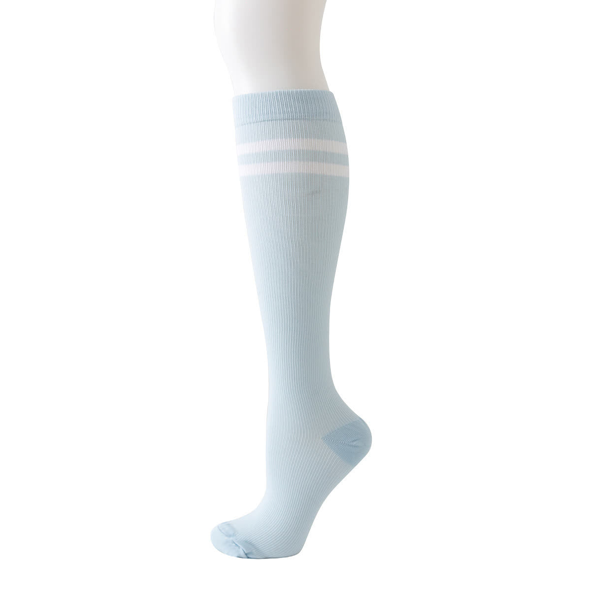 Gestreifte kniehohe Kompressionsstrümpfe (6 Paar) - Blau - L/XL - image 5