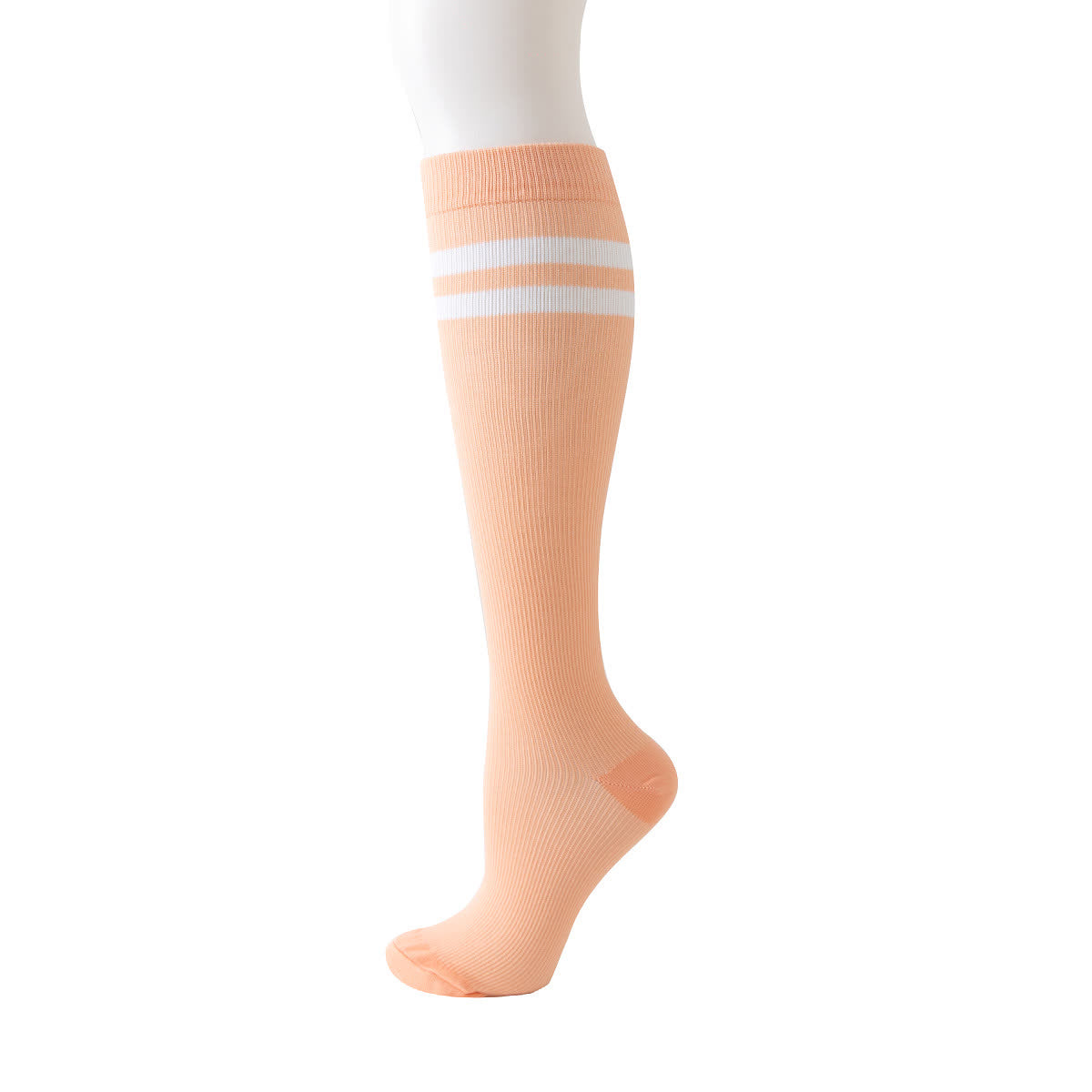 Gestreifte kniehohe Kompressionsstrümpfe (6 Paar) - Orange - L/XL - image 6
