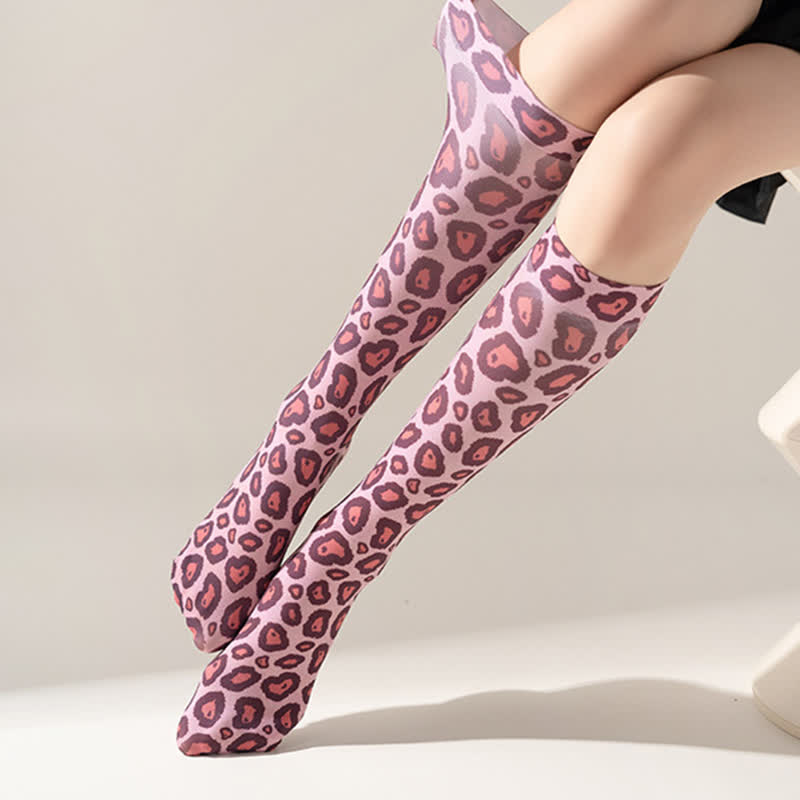 Kniestrümpfe mit wildem Leoparden-Camouflage-Print (5 Paar) - image 10