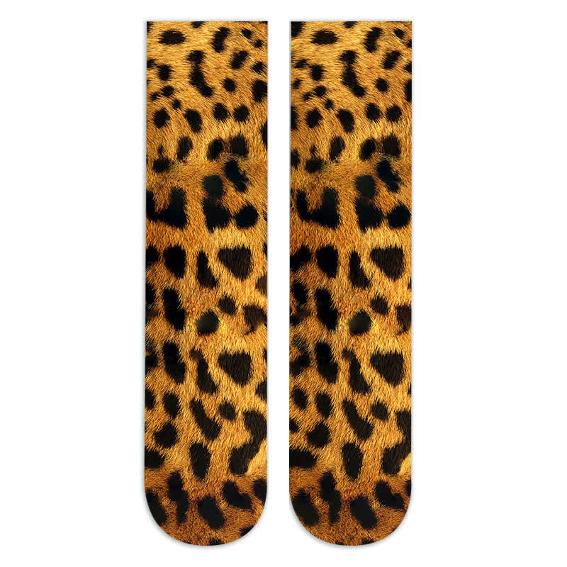 Kniestrümpfe mit wildem Leoparden-Camouflage-Print (5 Paar) - B - EU36-42 (US3-8,5) - image 5