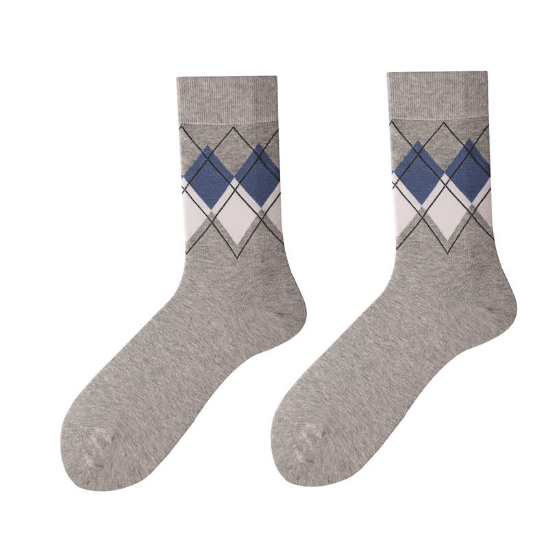 Viertelsocken im britischen Stil mit Rautenmuster (4 Paar) - image 7