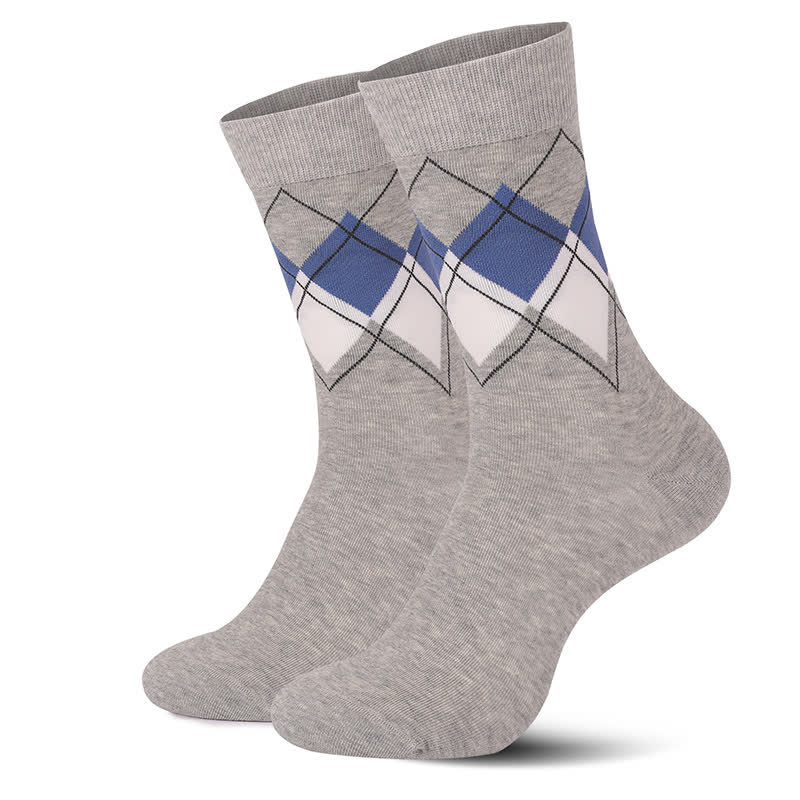 Viertelsocken im britischen Stil mit Rautenmuster (4 Paar) - Grau - EU38-47 (US5-12) - image 6